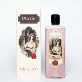 Platin 250 ml. Kare Kutulu Elit Serisi Cam Şişe Aşk Çiçeği Kolonyası